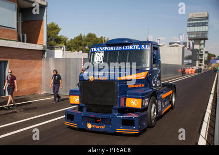 Madrid, Espagne. 06 Oct, 2018. Alejandro Díaz samedi lors de l'échauffement, la pratique chronométré et Super Pôle d'European Truck Racing Championship 2018 8 événement à Circuito del Jamara à Madrid (Espagne). Le 7 octobre 2018 Crédit : Juan Carlos García Mate/Pacific Press/Alamy Live News Banque D'Images