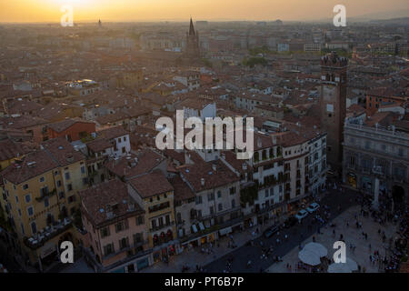 Vue aérienne de Vérone.Veneto, Italie. Banque D'Images