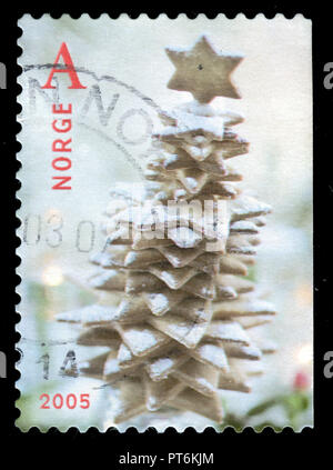 Timbre cachet de la Norvège a publié en 2005 dans la série de Noël Banque D'Images