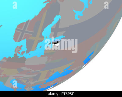 L'Estonie avec drapeau national intégré de politiques. globe bleu 3D illustration. Banque D'Images