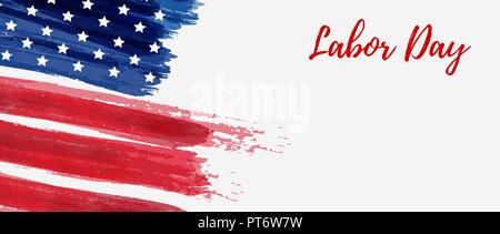 USA de la fête du Travail. Abstract Grunge flag. Modèle de maison de bannière. Illustration de Vecteur