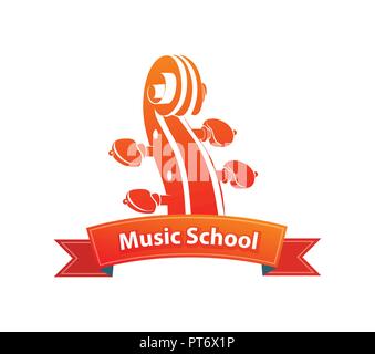 Logo emblème de l'École de musique Illustration de Vecteur