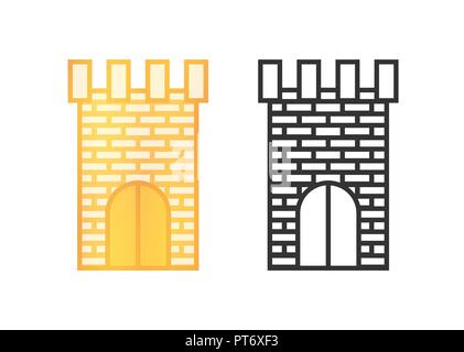 Icônes de tours du château Illustration de Vecteur