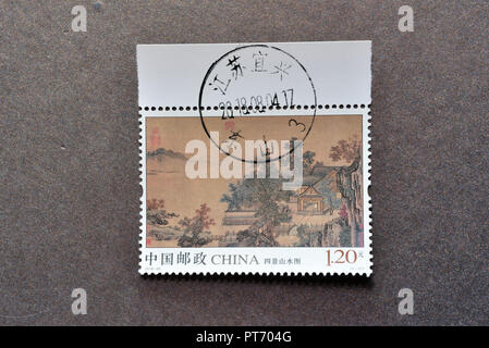 Chine - circa 2018 : timbres un imprimé en Chine montre 2018-20 Paysages des Quatre Saisons, vers 2018. Banque D'Images