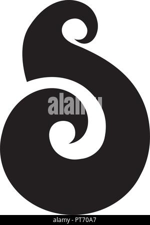 Pendentif. Symbole Maori, hameçon, représentent la prospérité, l'abondance, la fertilité et la force Illustration de Vecteur