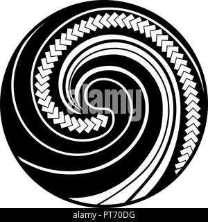 Koru. Symbole maori est une forme en spirale fondée sur silver fern frond Illustration de Vecteur