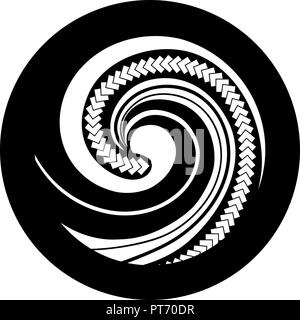 Koru. Symbole maori est une forme en spirale fondée sur silver fern frond Illustration de Vecteur