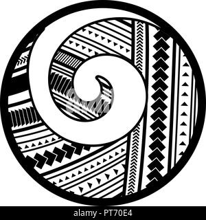 Koru. Symbole maori est une forme en spirale fondée sur silver fern frond Illustration de Vecteur