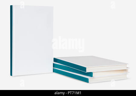 Série de livres blancs sur fond blanc pour mokup ou couvrir la personnalisation Banque D'Images