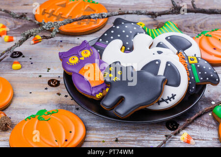 Gingerbread cookies Halloween Banque D'Images