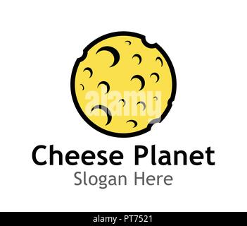 Logo de planète Fromage Illustration de Vecteur