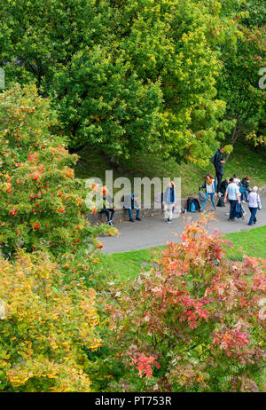 Les jardins de Princes street à l'Ouest, l'automne Banque D'Images