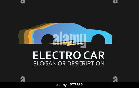 Logo de voiture électrique par un design coloré Illustration de Vecteur