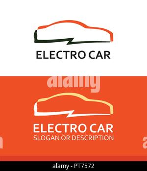 Logo en couleur de la voiture électrique Illustration de Vecteur