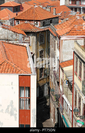 Porto rue étroite Vue de dessus Banque D'Images