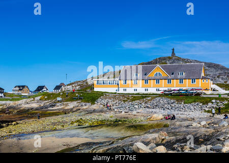 Le front de mer à Nuuk, Groenland Banque D'Images