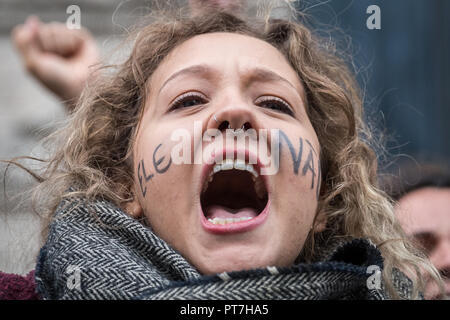 Londres, Royaume-Uni. 7 octobre 2018. Les femmes brésiliennes sur l'élection nationale de protestation contre jour Bolsonaro Jaďr,. Crédit : Guy Josse/Alamy Live News Banque D'Images