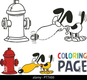 Coloriage dessin animé chien Illustration de Vecteur