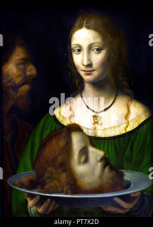 Salomé avec la tête Jean le Baptiste par Bernardino Luini (1460 - 1532) l'Italie, l'italien. Banque D'Images