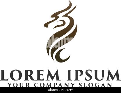 Logo dragon résumé concept design template Illustration de Vecteur