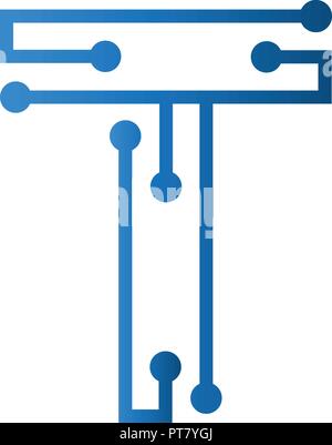 Lettre T résumé, le logo peut être utilisé tant pour le développement web et d'impression, isolé sur fond blanc Illustration de Vecteur