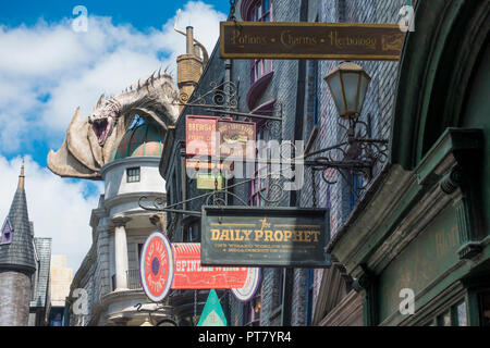 Zone de traverse de Universal Studios Florida parc à thème à Orlando, Floride. Banque D'Images