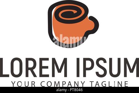 Café Tasse Logo. La main concept minimaliste design template Illustration de Vecteur