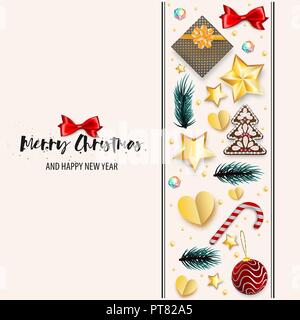 Message d'ornement de Noël carte postale Illustration de Vecteur