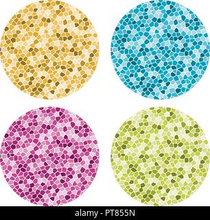 Vector set d'abstract colorful mosaic. ronde collection mosaïque de pierres colorées isolé sur fond blanc Illustration de Vecteur