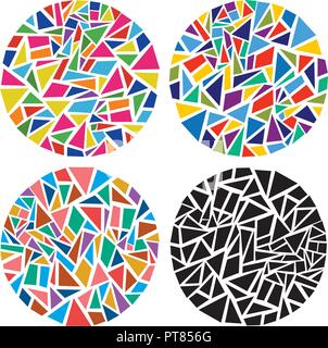 Vector abstract colorful mosaic modèles rond isolé sur fond blanc. Le verre ou de galets fond cercle mosaïque de pierres Illustration de Vecteur