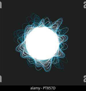 La musique vecteur de fond d'impulsion à onde sonore audio en cercle. Résumé de l'égaliseur en fréquence vocale circulaire with copy space Illustration de Vecteur