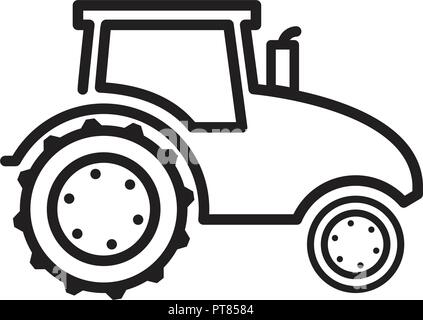 Télévision vecteur icône d'un tracteur. noir et blanc fine ligne conception simple des milieux agricoles pour l'icône du tracteur Illustration de Vecteur
