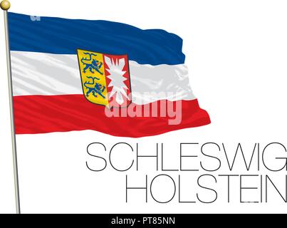 Régional et du Schleswig Holstein, Allemagne, drapeau lander vector illustration Illustration de Vecteur