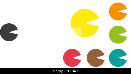 Jeu de Pacman, télévision pixel smile icons set, Pac Man, personnage de l'espace collection jeu gameboy, ghost Illustration de Vecteur