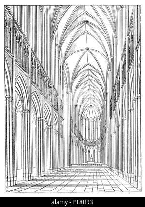 La cathédrale de Cologne. L'intérieur, 1870 Banque D'Images