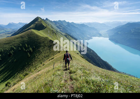 La randonnée sur l'Hardergrat Ridge et de la route, Interlaken, Suisse, Union européenne Banque D'Images