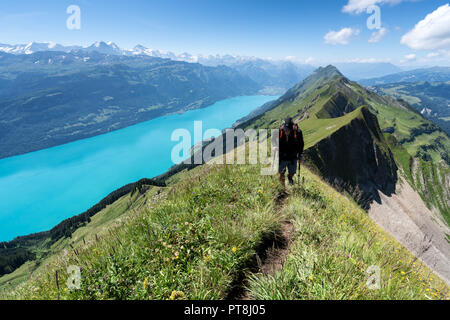 La randonnée sur l'Hardergrat Ridge et de la route, Interlaken, Suisse, Union européenne Banque D'Images