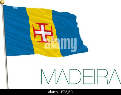 Drapeau des îles de Madère, au Portugal, vector illustration Illustration de Vecteur