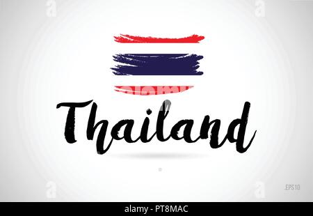 Drapeau du pays de la Thaïlande avec concept design grunge adaptés à une icône logo design Illustration de Vecteur