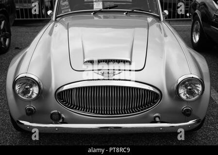 Silver Austin Healey 3000 Mk3 sur l'affichage à l'Ocean City Convention Center, Ocean City, Maryland, USA. Banque D'Images