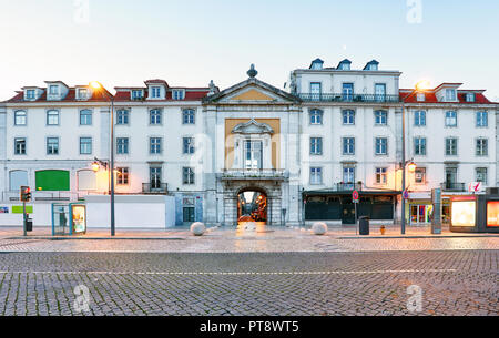 La place Rossio à Lisbonne Portugal Banque D'Images