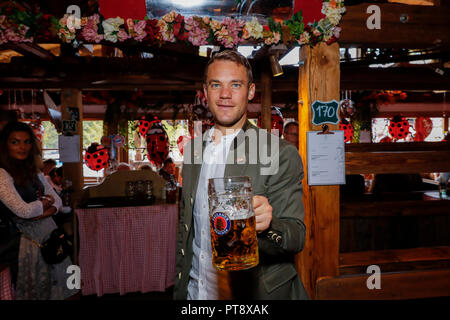 Munich Allemagne 7.10.2018, Manuel Neuer de FC Bayern Munich lors de la traditionnelle visite de l'équipe à la fête Banque D'Images