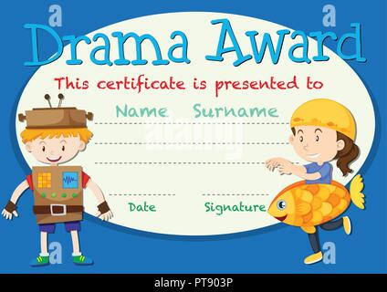 Drama Award certificate concept illustration Illustration de Vecteur