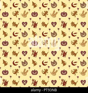 Hallowen mignon motif de fond avec des couleurs pastel Illustration de Vecteur