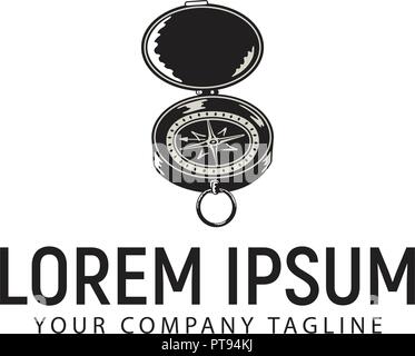 Logo design vintage retro compas modèle concept Illustration de Vecteur