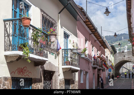 Calle de la Ronda, World Heritage Centre UNESCO, Quito Equateur Banque D'Images