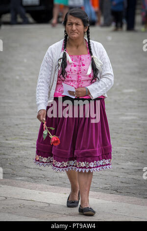 Chordeleg Chola village personnes en costume traditionnel - nr Cuenca Equateur Banque D'Images