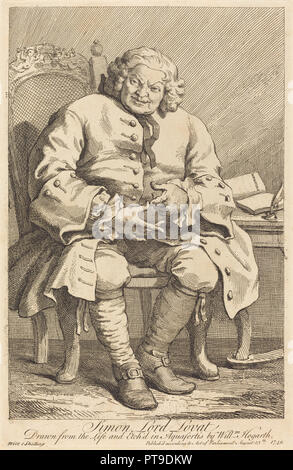 Simon Lord Lovat. En date du : 1746. Technique : gravure. Musée : National Gallery of Art, Washington DC. Auteur : William Hogarth. Banque D'Images