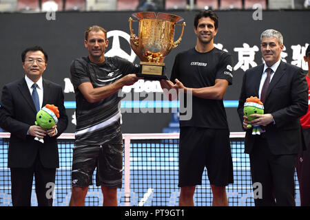 De Pékin, Pékin, Chine. 8 octobre, 2018. Beijing, Chine-joueurs professionnels de tennis Grand Chelem Lukasz et Marcelo Melo défaite Oliver Marach et Mate Pavic 2-0 Open de Chine à Beijing en 2018, le 7 octobre 2018. Crédit : SIPA Asie/ZUMA/Alamy Fil Live News Banque D'Images