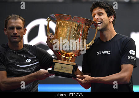 De Pékin, Pékin, Chine. 8 octobre, 2018. Beijing, Chine-joueurs professionnels de tennis Grand Chelem Lukasz et Marcelo Melo défaite Oliver Marach et Mate Pavic 2-0 Open de Chine à Beijing en 2018, le 7 octobre 2018. Crédit : SIPA Asie/ZUMA/Alamy Fil Live News Banque D'Images